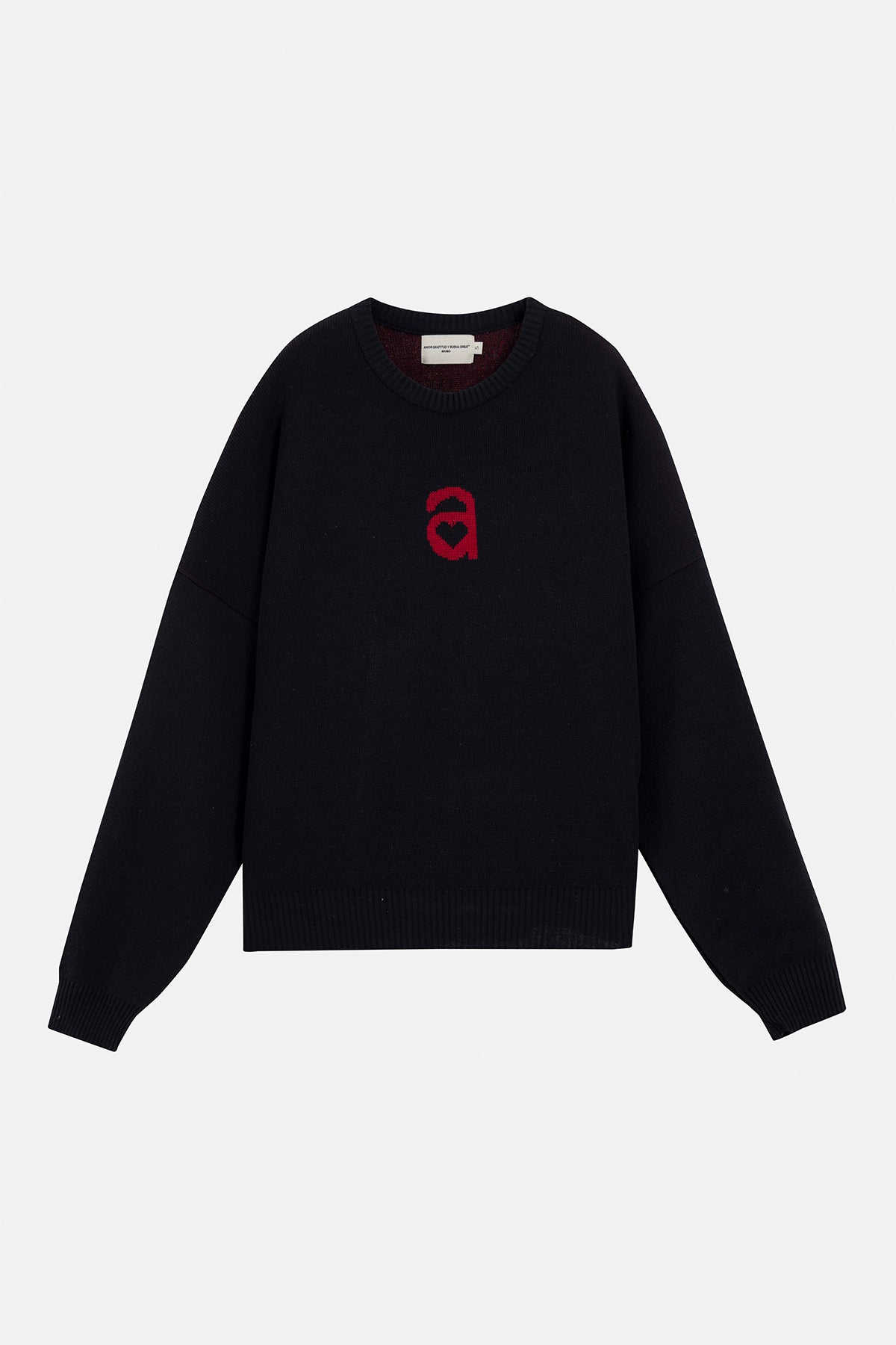 MONOGRAM SWEATER BLACK AND RED