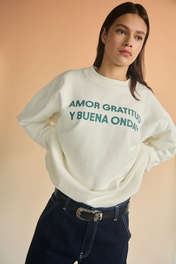 SIGNATURE LOGO CREWNECK  IVORY