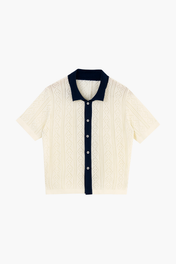 WOVEN CONTRAST BUTTON-DOWN