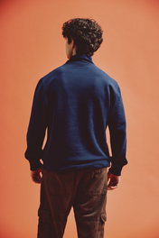 NAVY 1/4 ZIP SWEATSHIRT