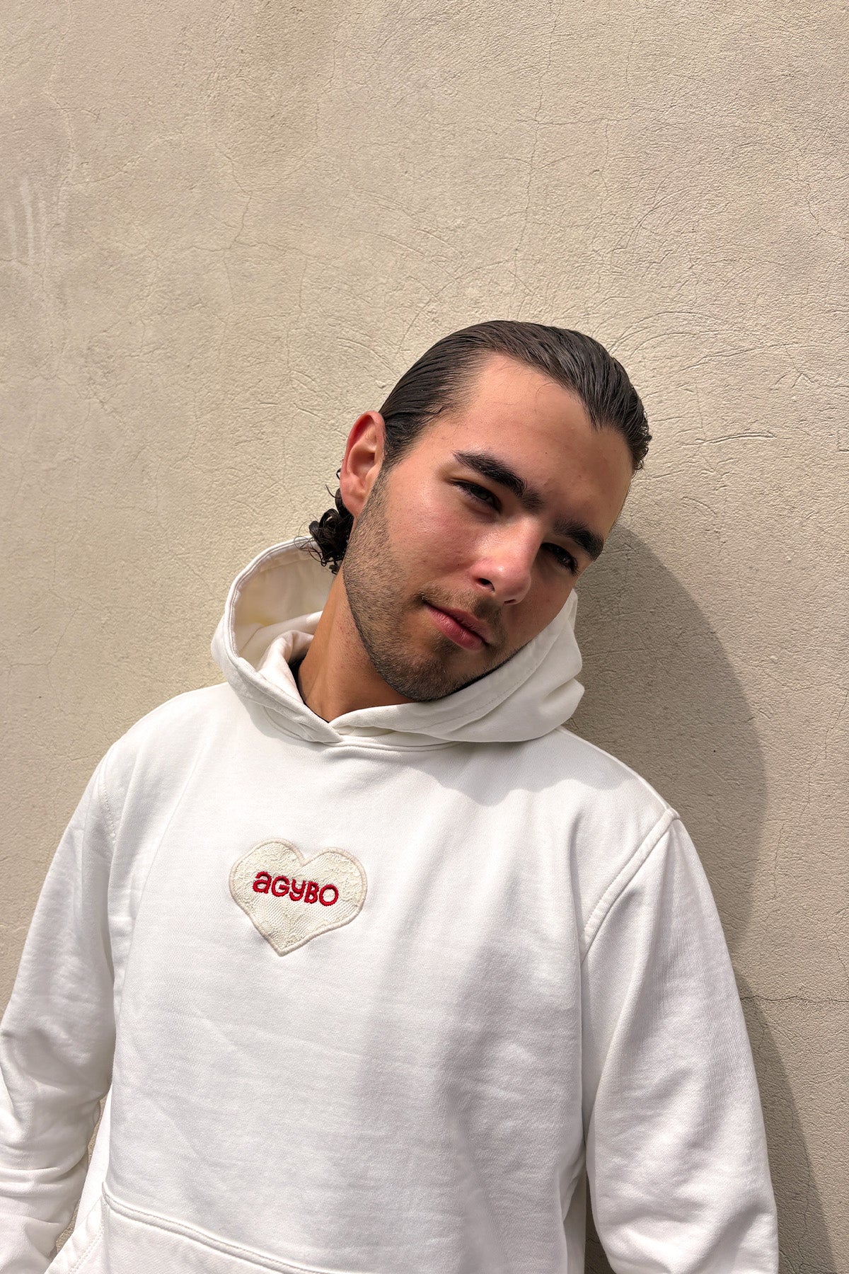 Lace logo Hoodie Ivory