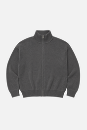 Funnel Neck Zip-Up Grey