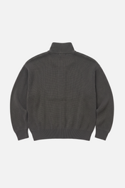 Funnel Neck Zip-Up Grey