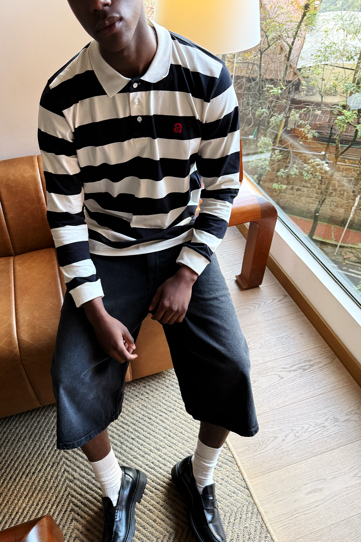 Love Stars striped polo shirt