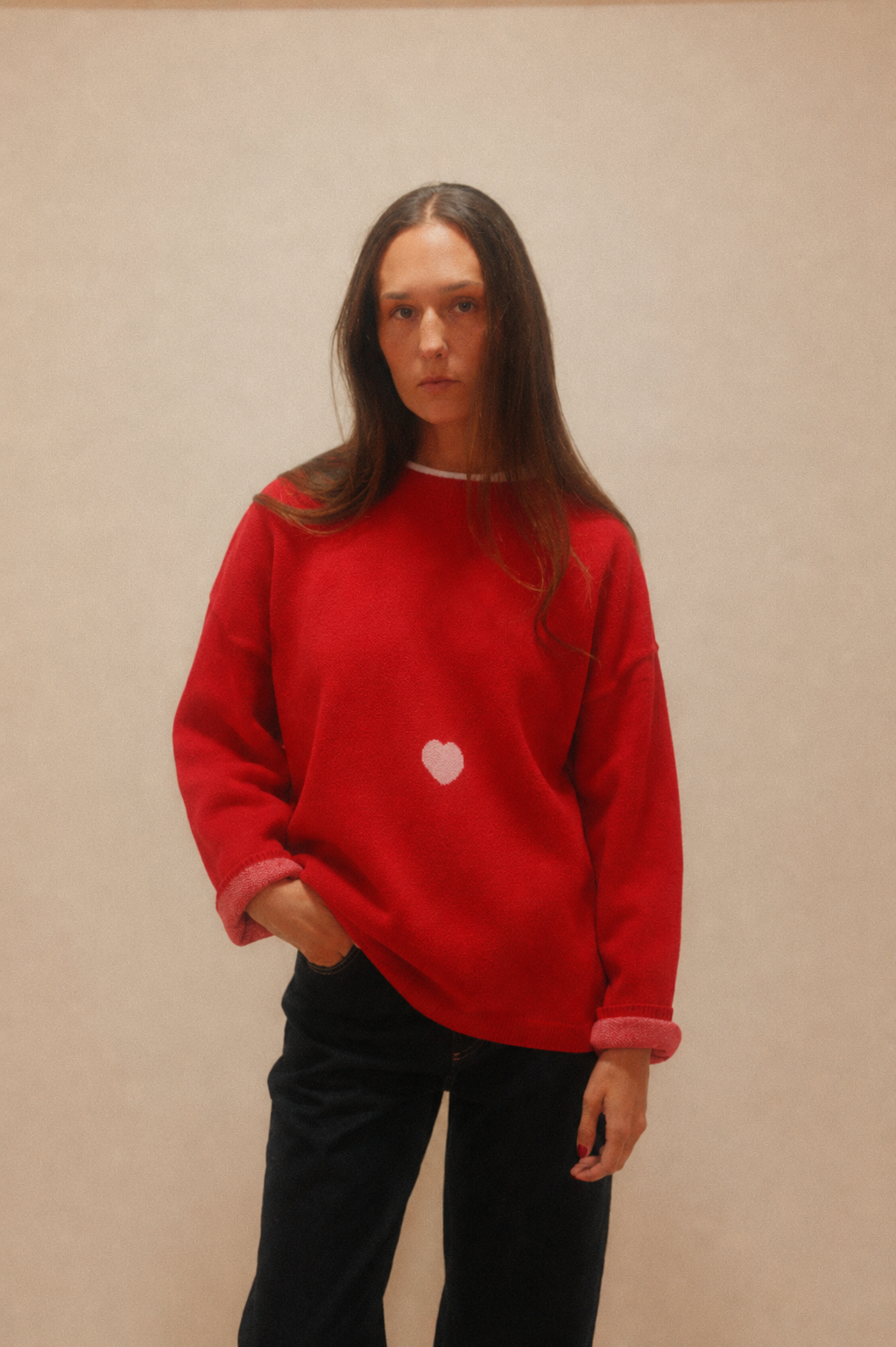 Heart Sweater Red