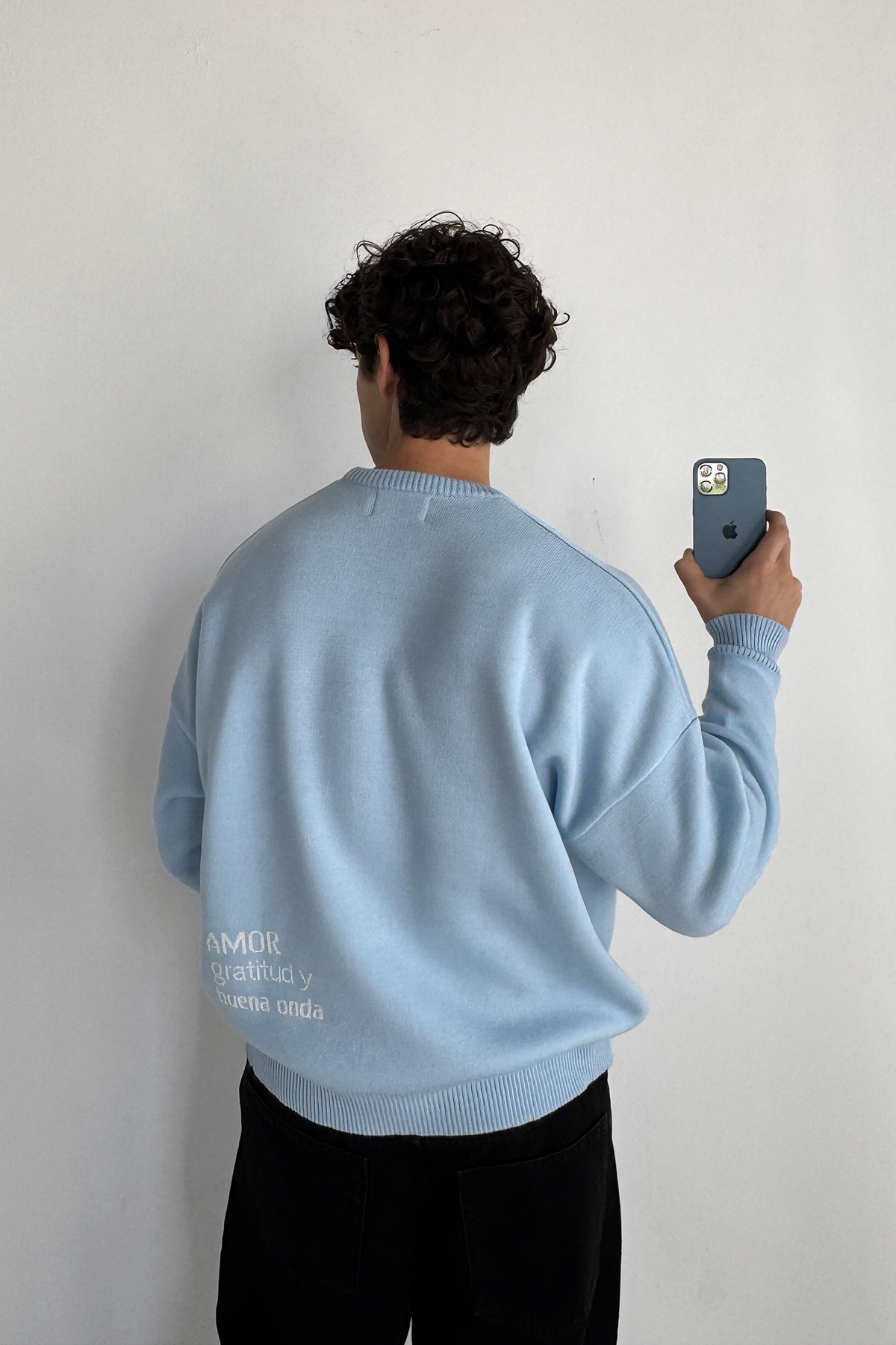 MONOGRAM SWEATER SKY BLUE