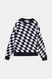 HOT LAP SWEATER NAVY & WHITE