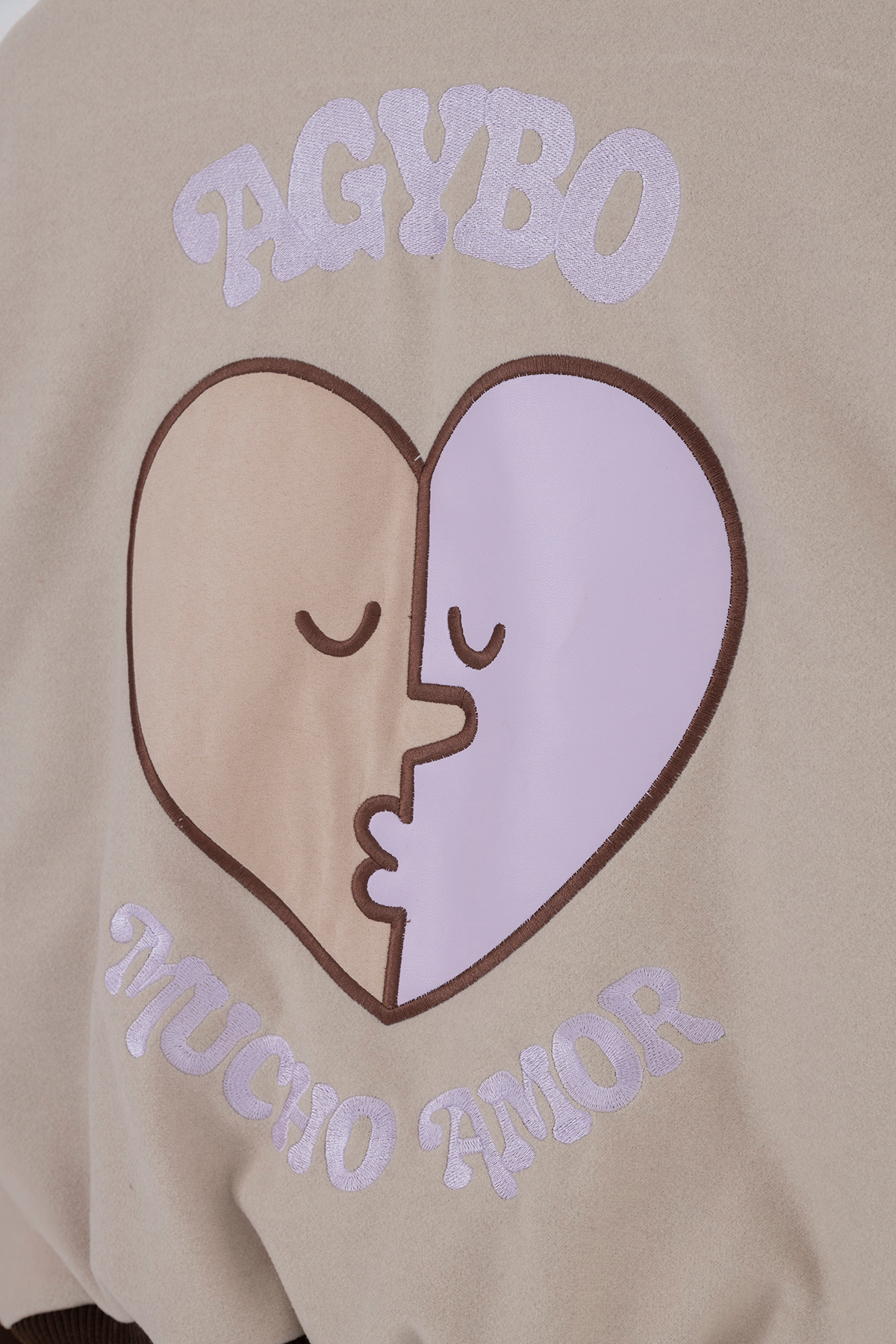 VARSITY LOVE BOMBER BROWN