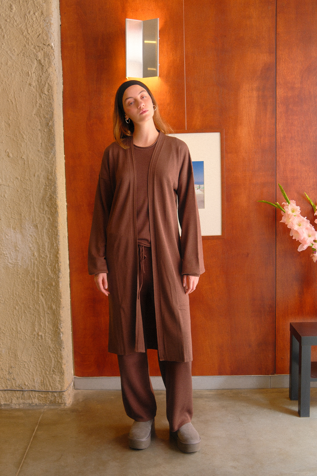 Travel Maxi Cardigan Brown