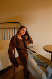 Travel Maxi Cardigan Brown