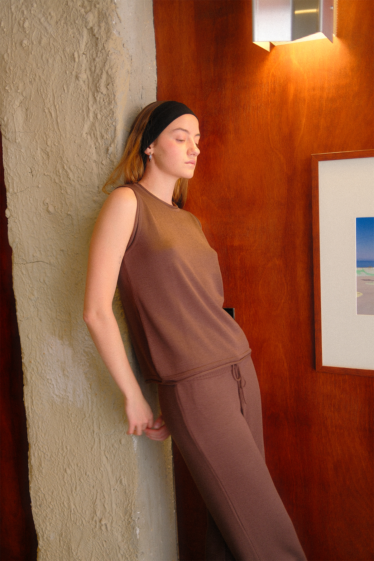 Travel Knit Tank Brown