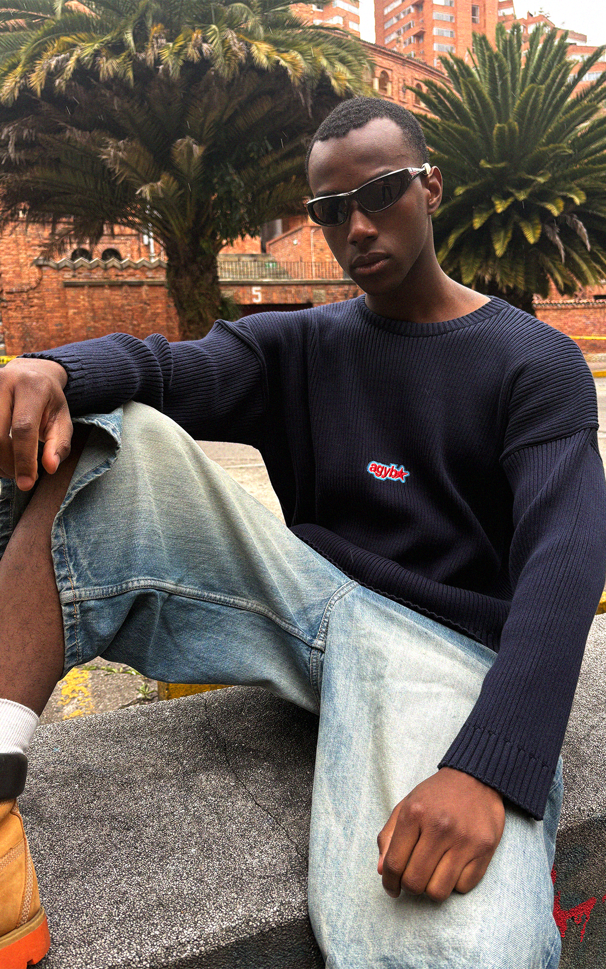 Starry Rib Sweater Navy