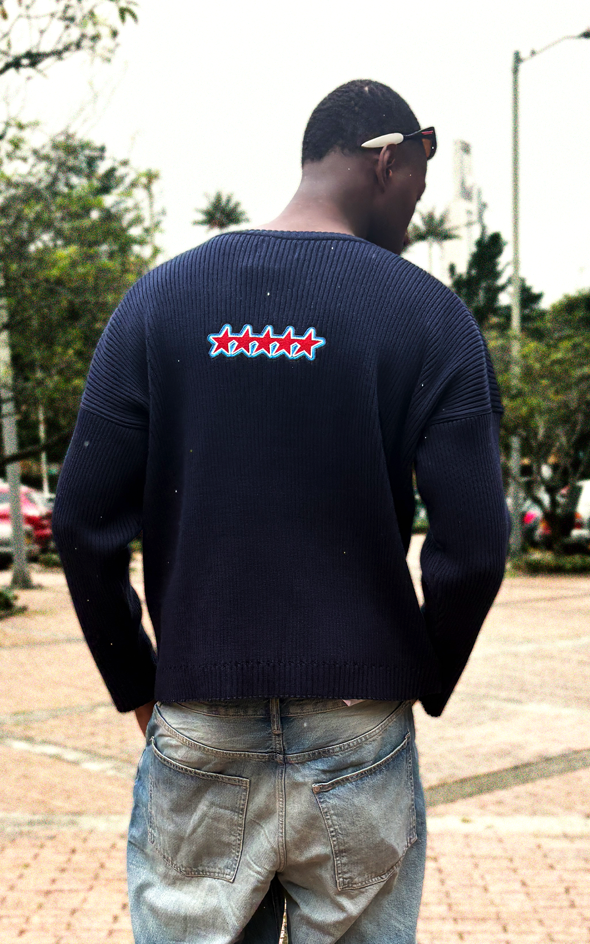 Starry Rib Sweater Navy