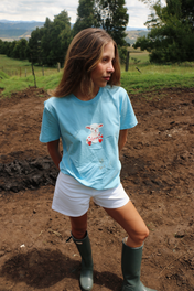 FLUFFY T SHIRT BABY BLUE